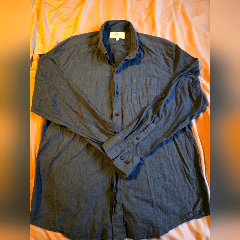 Men's WRK Gray Button-Up Shirt